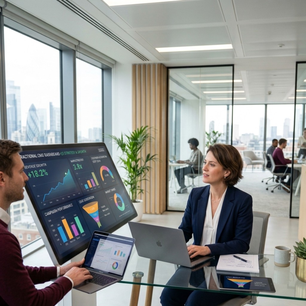 Fractional CMO working alongside a company's marketing team